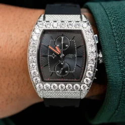 40MM Iced Perennial Era Watch W/ Rubber Strap