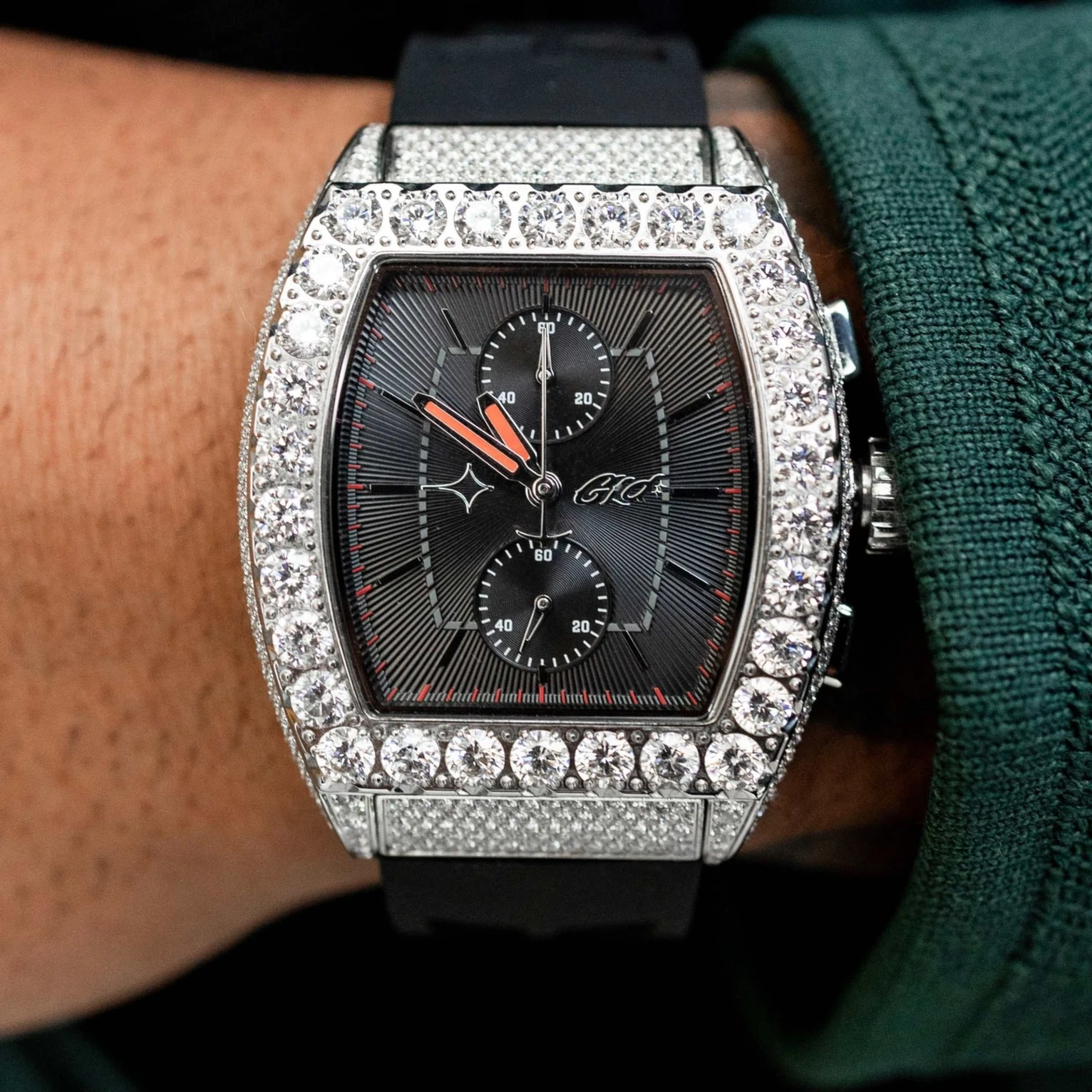 40MM Iced Perennial Era Watch W/ Rubber Strap 1 40MM Iced Perennial Era Watch W/ Rubber Strap