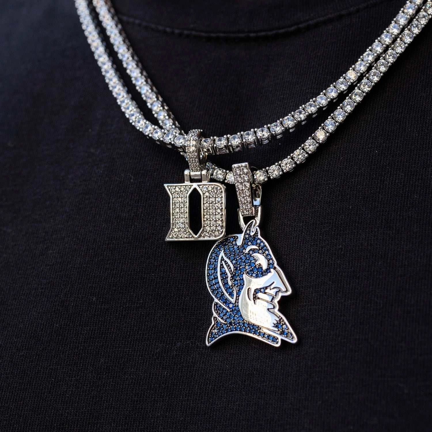 Duke Blue Devils Iron D Pendant - White Gold 4 Duke Blue Devils Iron D Pendant - White Gold - Image 4