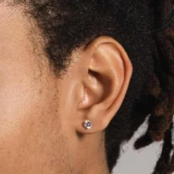 14k Round Cut Diamond Earring - Single Stud 6 14k Round Cut Diamond Earring - Single Stud -Fashion Jewelry Discount Store 14k round cut diamond earring single stud gld men the gld shop 1