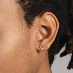 14k Round Cut Diamond Earrings - Pair -Fashion Jewelry Discount Store 14k round cut diamond earrings pair gld men the gld shop 1