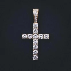 18k Vermeil Diamond Cross