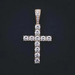 Diamond Cross In Yellow Gold -Fashion Jewelry Discount Store 18k vermeil diamond cross gld men the gld shop 1 2fd6bad7 1d60 4be1 8b94 75c877e88e94 1