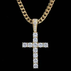 18k Vermeil Diamond Cross -Fashion Jewelry Discount Store 18k vermeil diamond cross gld men the gld shop 5