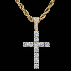 18k Vermeil Diamond Cross -Fashion Jewelry Discount Store 18k vermeil diamond cross gld men the gld shop 7