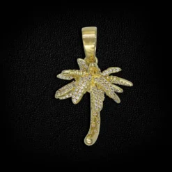 18k Vermeil Iced Palm Tree -Fashion Jewelry Discount Store 18k vermeil iced palm tree gld men the gld shop 4