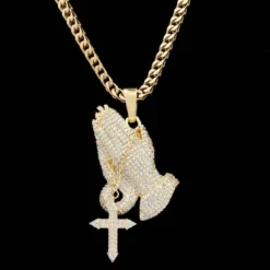 18k Vermeil Iced Praying Hands Pendant -Fashion Jewelry Discount Store 18k vermeil iced praying hands pendant gld men the gld shop 5 561e2e15 bee2 4de9 a372 061e1ccb3815