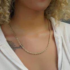 18k Vermeil Rope Necklace - 4mm -Fashion Jewelry Discount Store 18k vermeil rope necklace 4mm gld women the gld shop 3 scaled