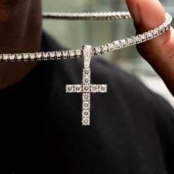 Diamond Cross In White Gold