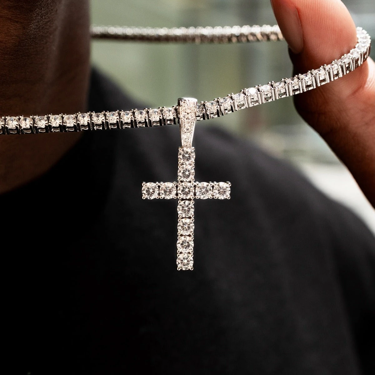Diamond Cross In White Gold 1 Diamond Cross In White Gold