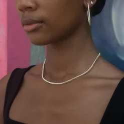 Diamond Tennis Necklace In Yellow Gold- 2mm -Fashion Jewelry Discount Store 2023 07 11 GLD AUGUSTECOM 0024