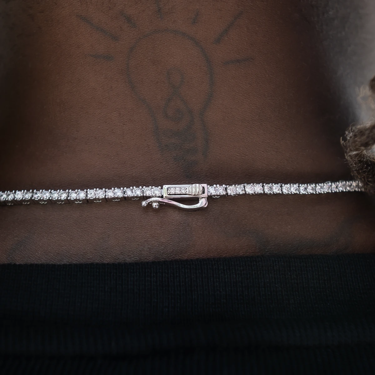 Diamond Tennis Chain + Bracelet Bundle In White Gold- 2mm 8 Diamond Tennis Chain + Bracelet Bundle In White Gold- 2mm - Image 8