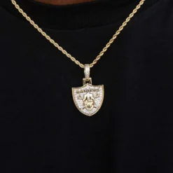 Las Vegas Raiders Micro Logo Pendant - Yellow Gold