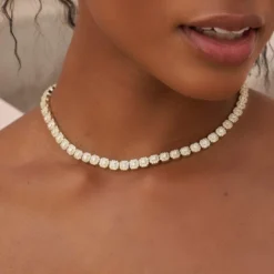 Micro Clustered Tennis Necklace In Yellow Gold -Fashion Jewelry Discount Store 21FEFDA3 0ECF 4D2F 9258 3438E46C4CE4 d756217a ede1 4d97 aa63 0999daa7667c