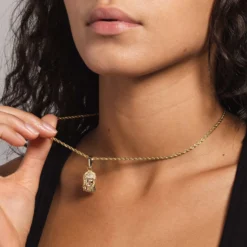 14k Solid Gold Micro Jesus Pendant In Yellow Gold -Fashion Jewelry Discount Store 27E4678C 2B07 4CD0 9593 A956C31AB6C2