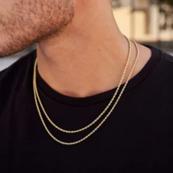 Rope Chain Bundle In Yellow Gold - 2mm -Fashion Jewelry Discount Store 2mmropechainsinyellowgold2