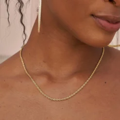 Rope Necklace In Yellow Gold - 2mm