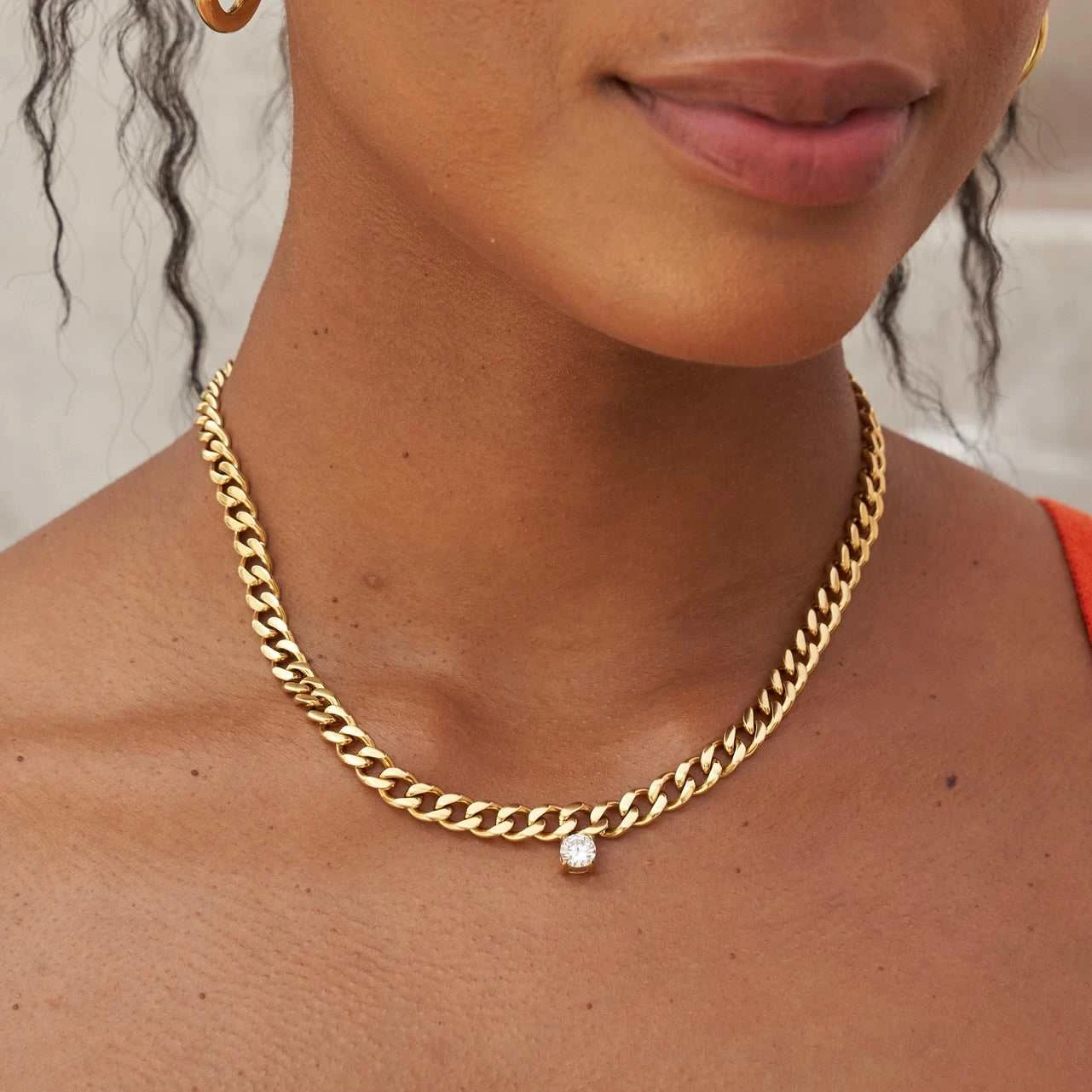 Mini Curb Chain Necklace 1 Mini Curb Chain Necklace