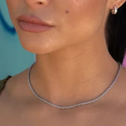 Rope Necklace In White Gold - 2mm