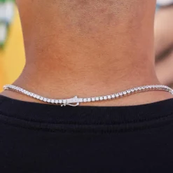 Diamond Tennis Necklaces Bundle In White Gold- 3mm 12 Diamond Tennis Necklaces Bundle In White Gold- 3mm -Fashion Jewelry Discount Store 3mmroundcuttennisnecklaceclaspinwg1 fe9e107d adc0 4289 b375 1f8201972f3e