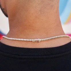 Diamond Tennis Necklace Bundle In Yellow Gold- 3mm -Fashion Jewelry Discount Store 3mmroundcuttennisnecklaceclaspinyg b84f75f1 f4d9 4a14 8704 693c4673a027