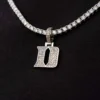 Duke Blue Devils Iron D Pendant - White Gold