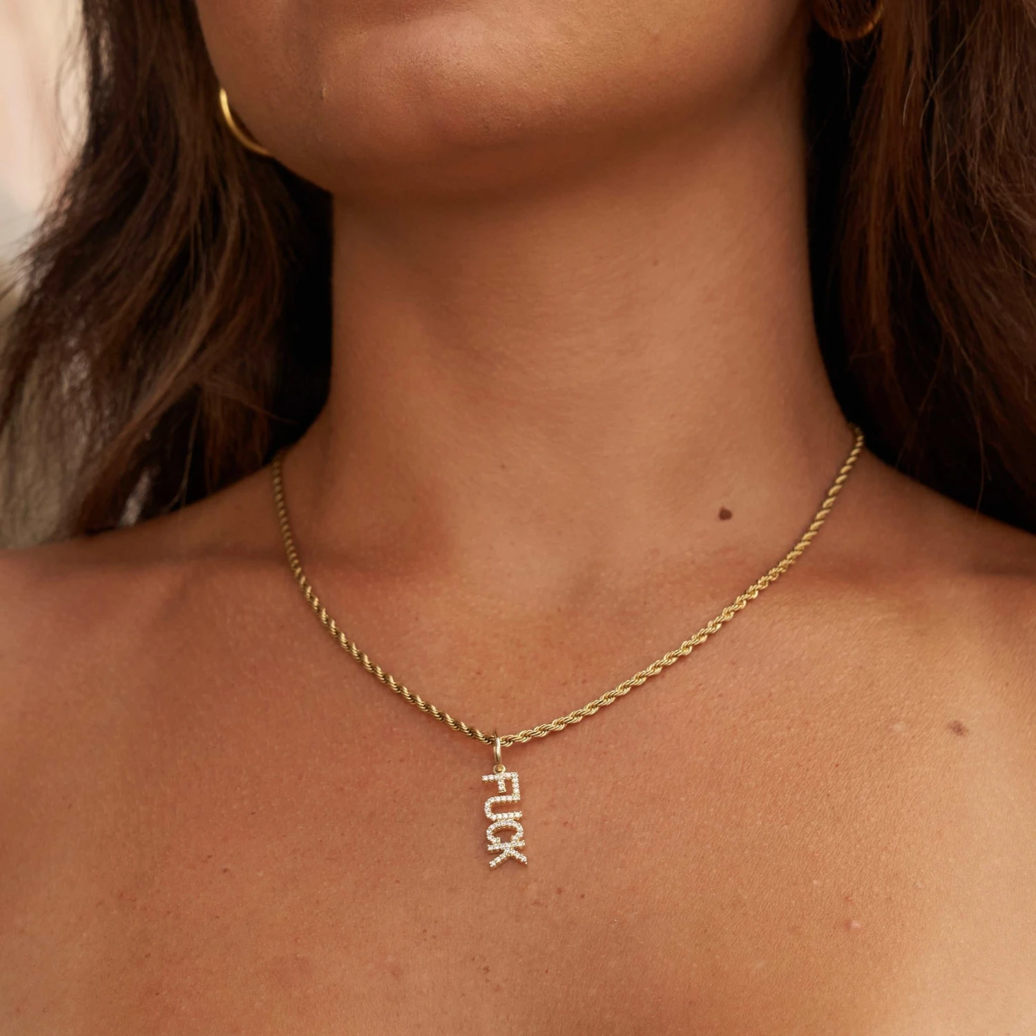 "Fuck" Pendant - Yellow Gold 2 "Fuck" Pendant - Yellow Gold - Image 2