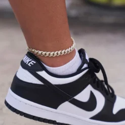 Iced Cuban Anklet In Yellow Gold - 8.5mm