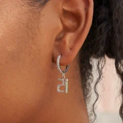 Pave Numbers Earrings