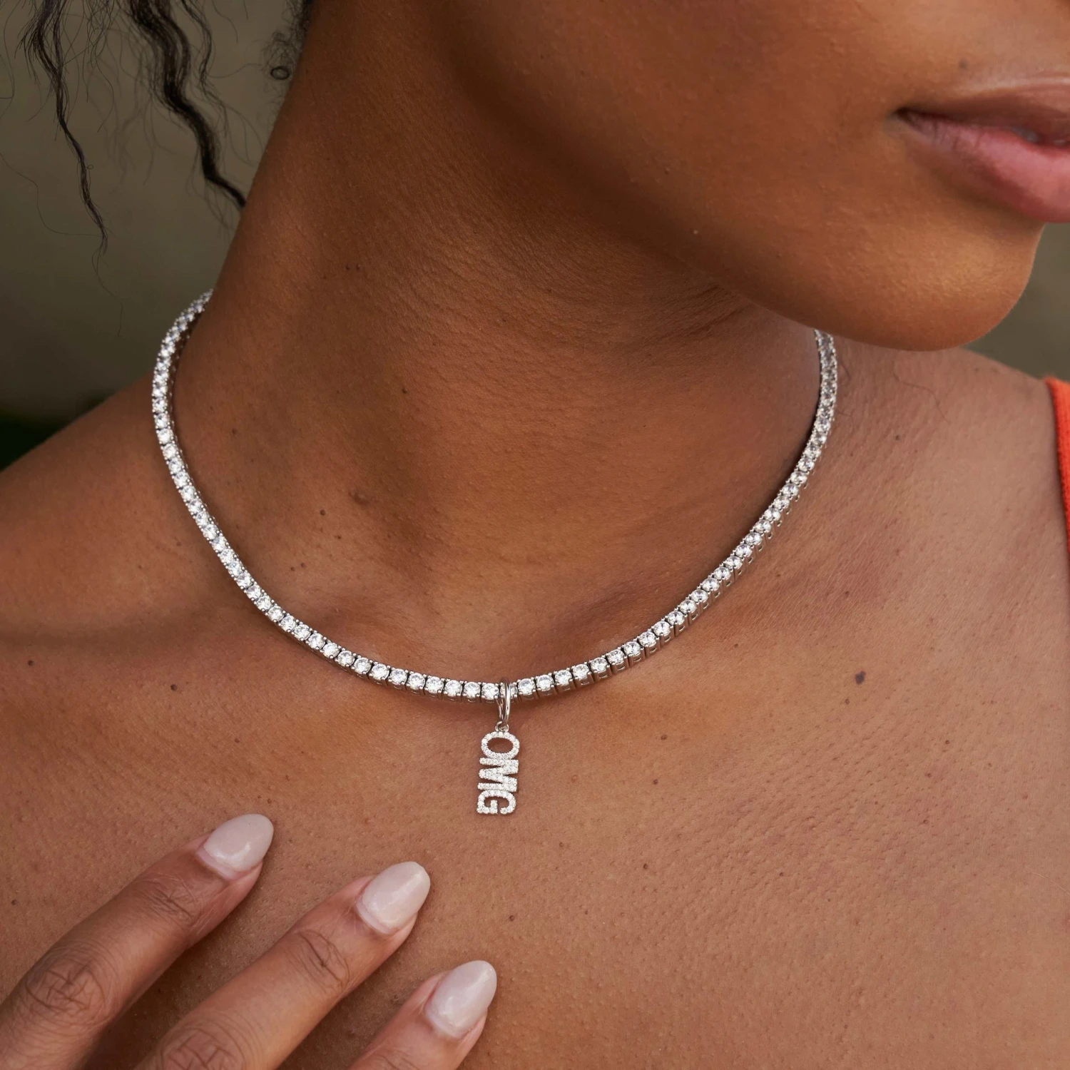 "OMG" Pendant - White Gold 2 "OMG" Pendant - White Gold - Image 2