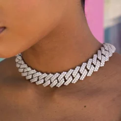 Diamond Prong Link Necklace In White Gold - 19mm -Fashion Jewelry Discount Store 4F156913 395B 4F82 9200 14BD73E0ECB0 1 201 a