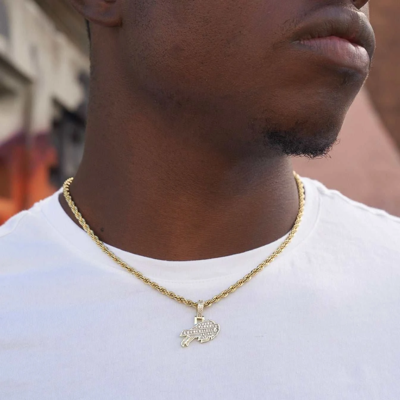 Buffalo Bills Micro Logo Pendant - Yellow Gold 3 Buffalo Bills Micro Logo Pendant - Yellow Gold - Image 3