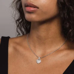 Solid White Gold Iced Heart Pendant -Fashion Jewelry Discount Store 56ED4DD8 8A20 488B AA71 DD98CE43C6EE