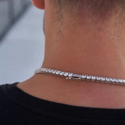 Diamond Tennis Necklace Bundle In White Gold- 5mm -Fashion Jewelry Discount Store 5mmtennischainclasp
