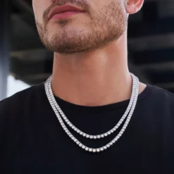 Diamond Tennis Necklace Bundle In White Gold- 5mm -Fashion Jewelry Discount Store 5mmtennischainsbundleinwhitegold2