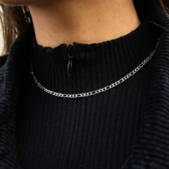 Micro Figaro Necklace In White Gold -Fashion Jewelry Discount Store 606A1340