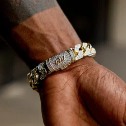 Iced ID Link Bracelet -Fashion Jewelry Discount Store 606A1983