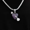 Purple Heart Pendant In White Gold