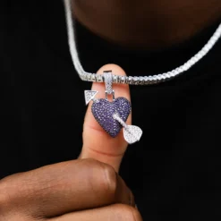 Purple Heart Pendant In White Gold -Fashion Jewelry Discount Store 606A7206