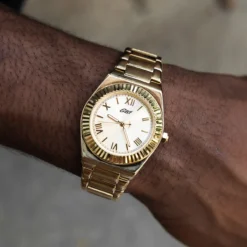 36MM Fluted Bezel Alpha Era In Yellow Gold