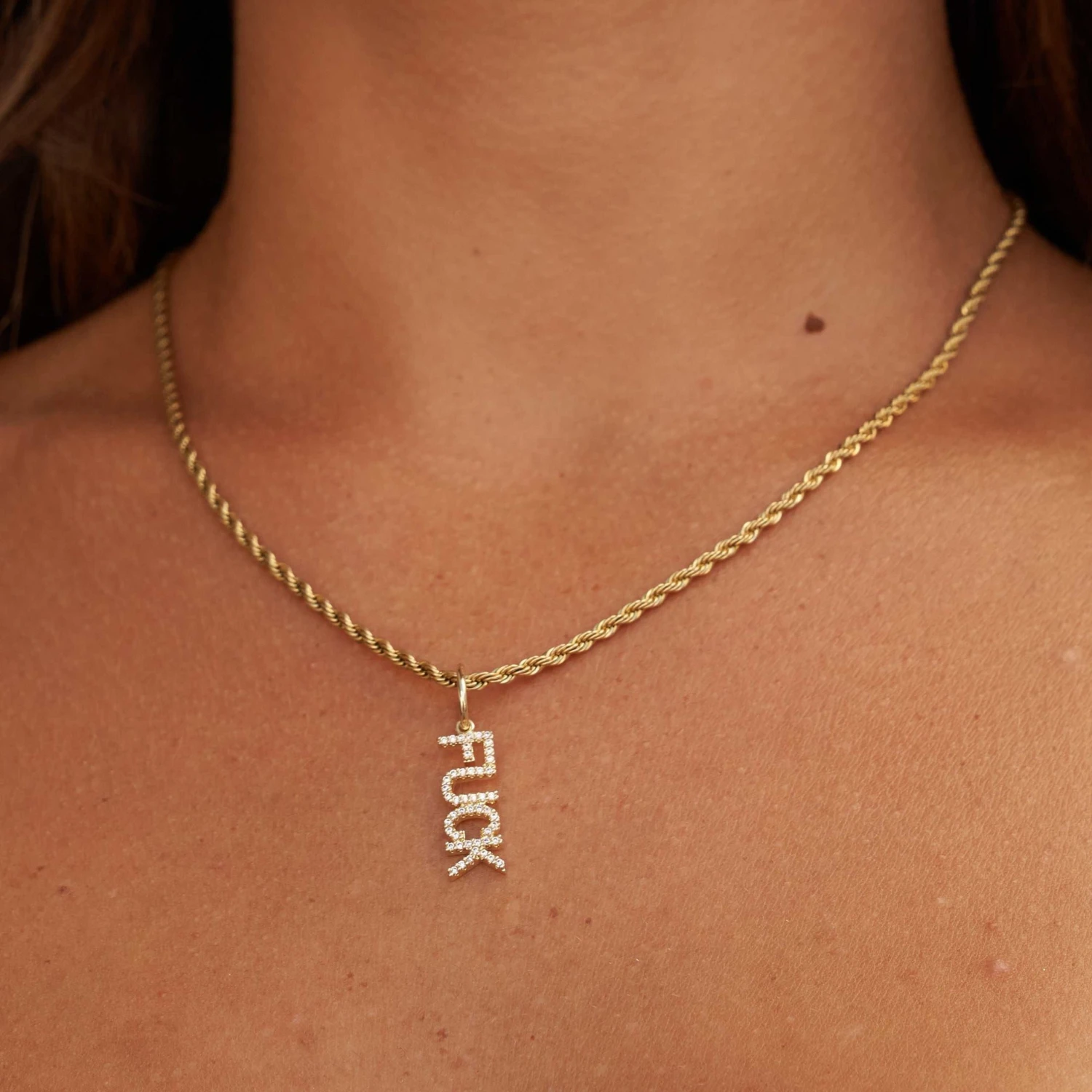 "Fuck" Pendant - Yellow Gold 1 "Fuck" Pendant - Yellow Gold