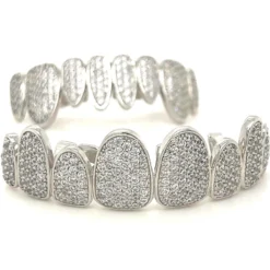 8 Tooth Standard Iced Grillz In White Gold -Fashion Jewelry Discount Store 8 tooth standard iced grillz in white gold gld men the gld shop 2 scaled