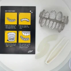 8 Tooth Standard Iced Grillz In White Gold -Fashion Jewelry Discount Store 8 tooth standard iced grillz in white gold gld men the gld shop 4 scaled