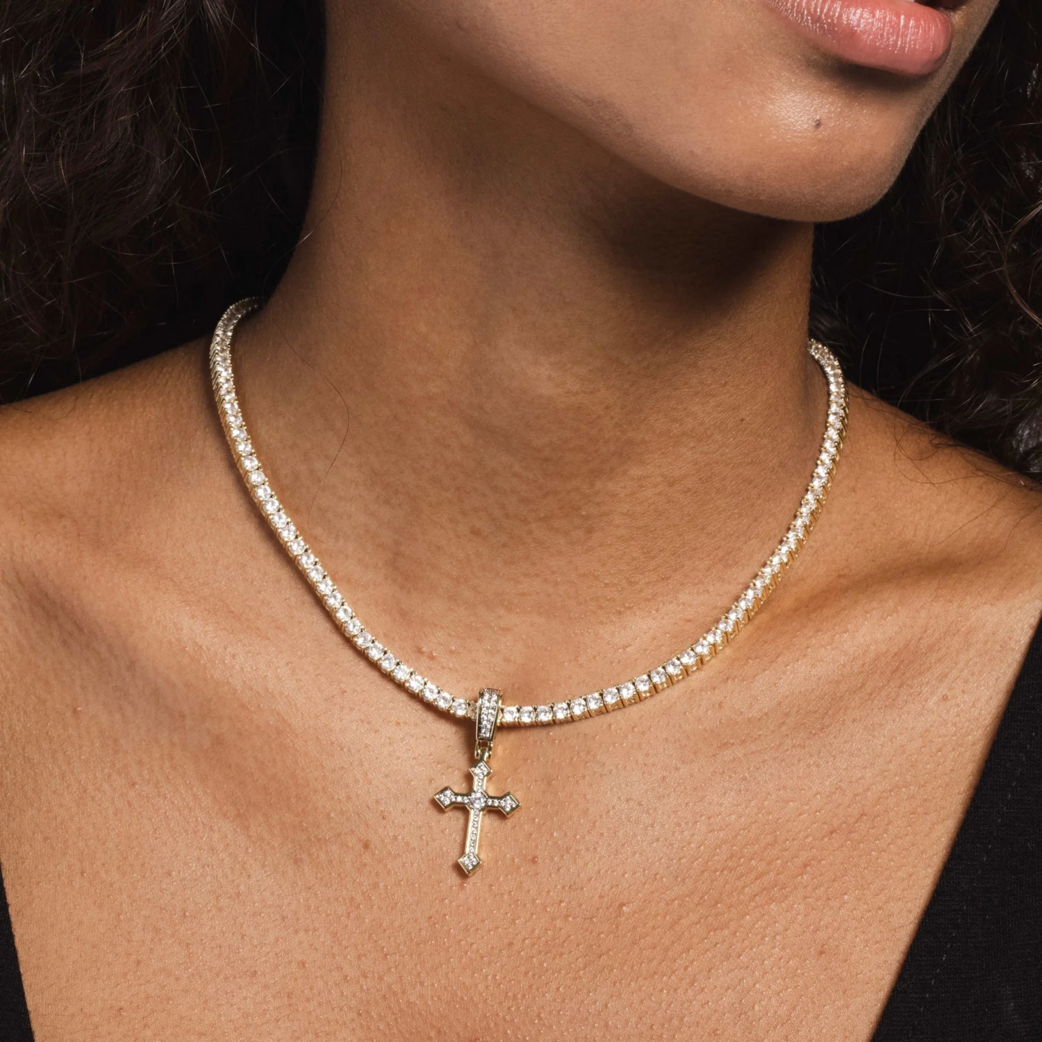 Solid White Gold Micro Celtic Cross V.2 2 Solid White Gold Micro Celtic Cross V.2 - Image 2