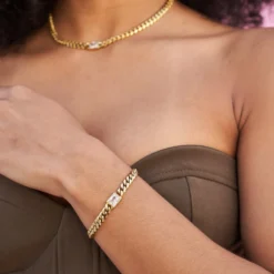 Emerald Cut Stone Miami Cuban Bracelet - Gold 9 Emerald Cut Stone Miami Cuban Bracelet - Gold -Fashion Jewelry Discount Store 8944f09b fcca 4b2f b833 2865b68aca64