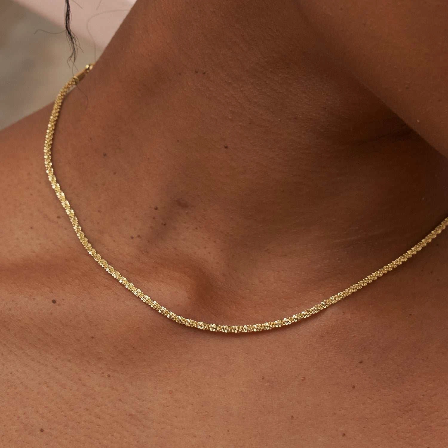 Popcorn Necklace In Yellow Gold (Adjustable) 2 Popcorn Necklace In Yellow Gold (Adjustable) - Image 2