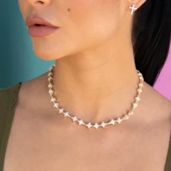 GLD Star Link Necklace In Yellow Gold