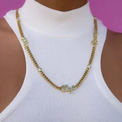 Gothic Stationed Cuban Custom Necklace 15 Gothic Stationed Cuban Custom Necklace -Fashion Jewelry Discount Store A33B5373copy