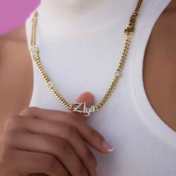 Gothic Stationed Cuban Custom Necklace 14 Gothic Stationed Cuban Custom Necklace -Fashion Jewelry Discount Store A33B5376copy