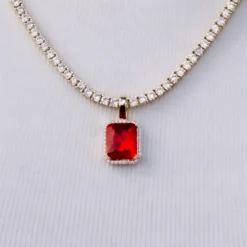 Iced Ruby Pendant